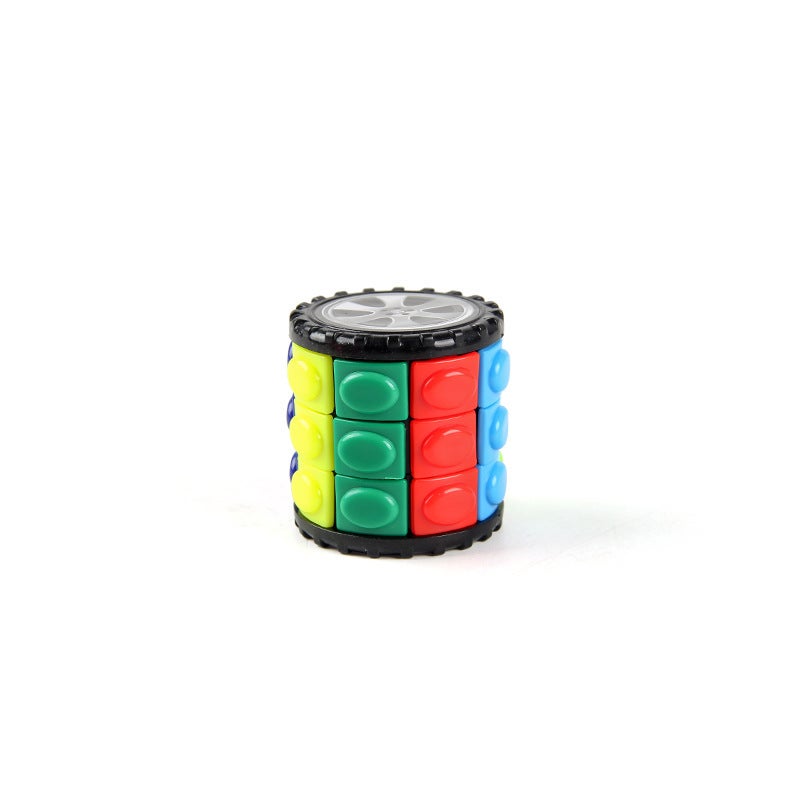Creative Intelligence Decompression Toy Three-Dimensional Magic Tower Color Corn Rubik'S Cube Three-, Four-And Five-Step Cylindrical Rotating Rubik'S Cube - Image 1
